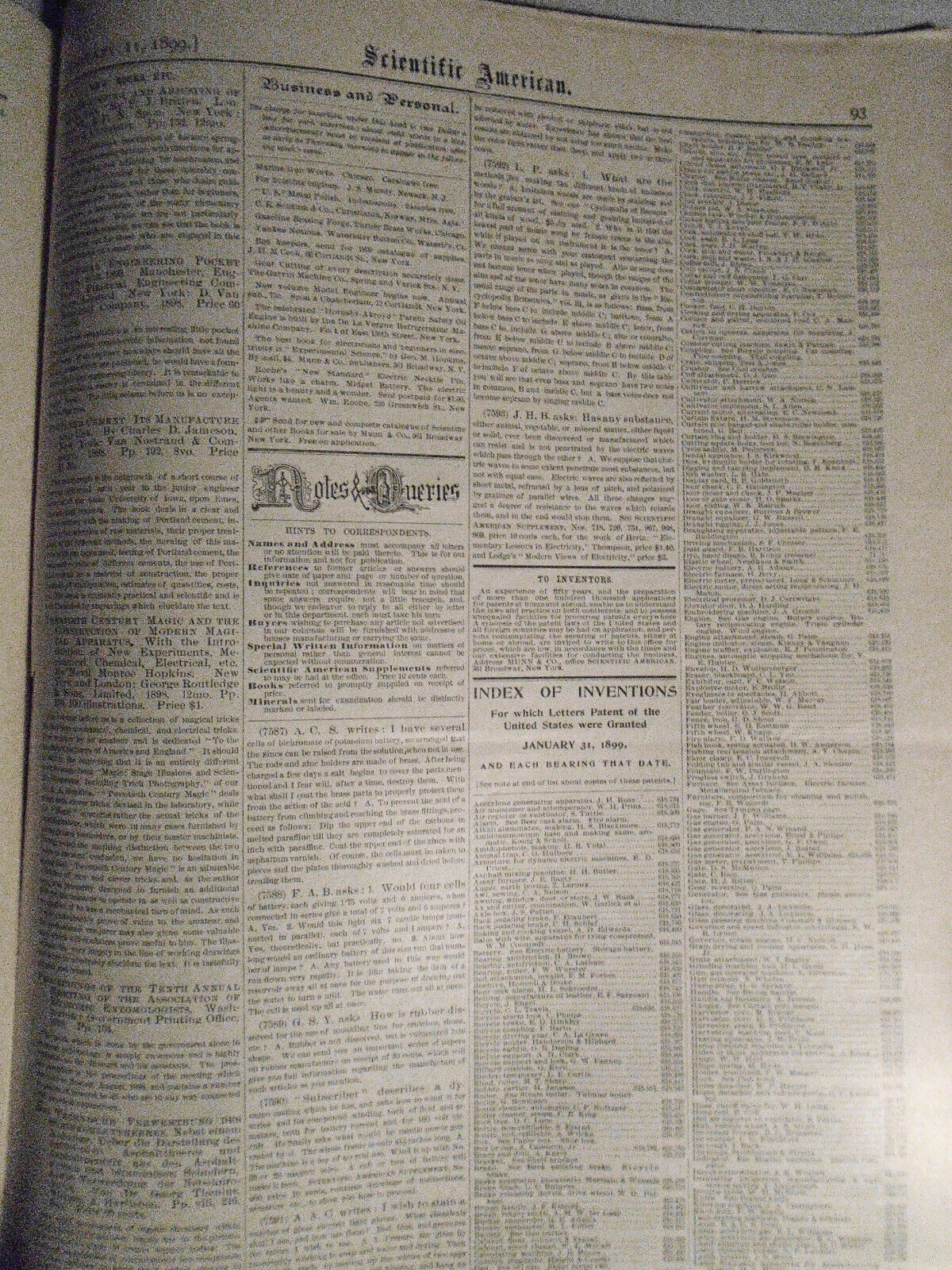 Scientific American - February 11, 1899 - Complete Original Issue.