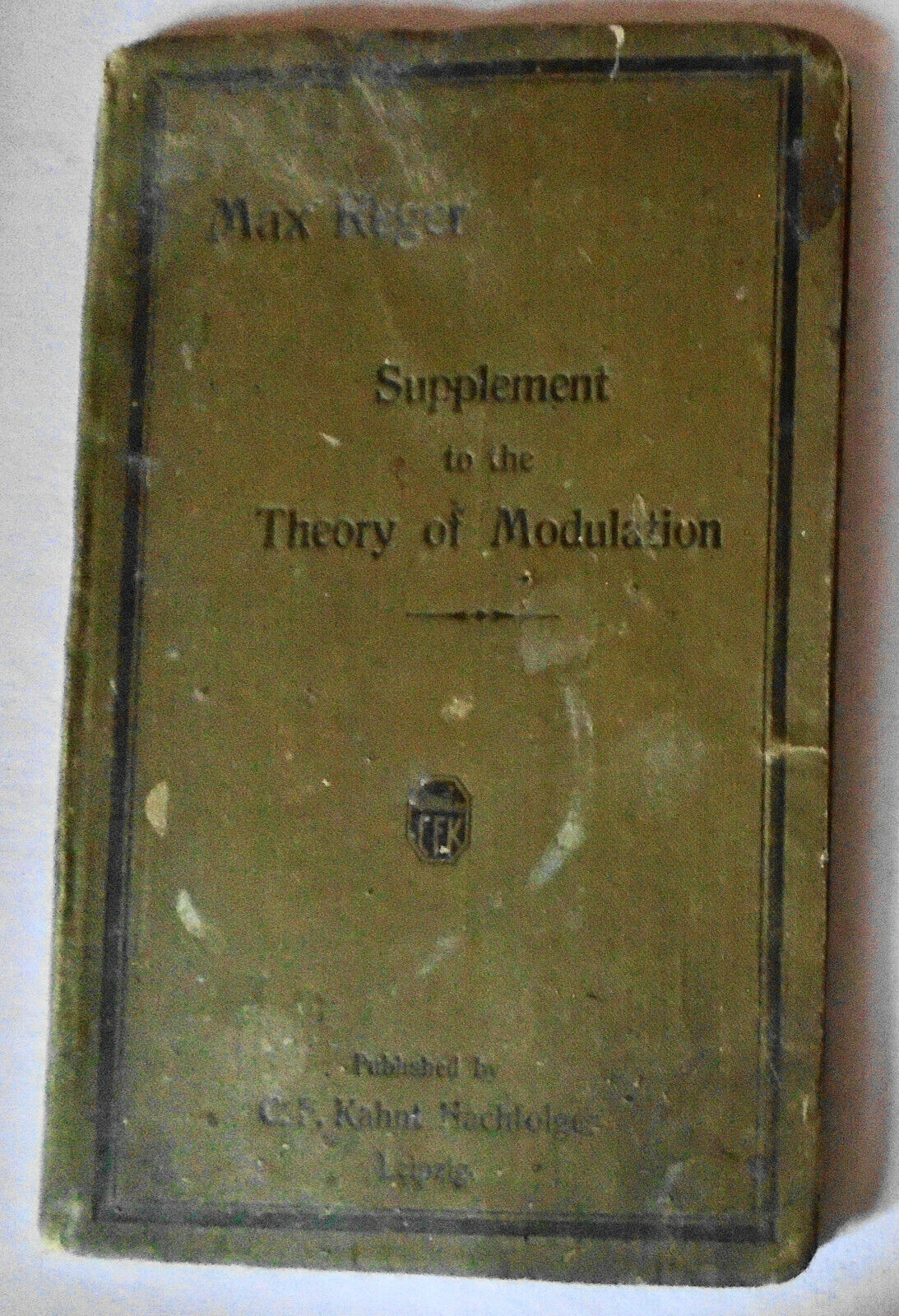 Supplement to the theory of modulation, by Max Reger. 1904. First edition.