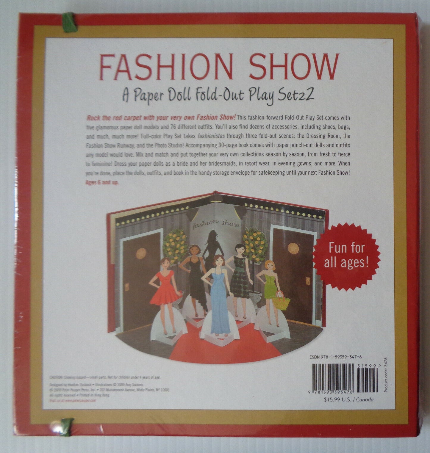 FASHION SHOW : a paper doll fold-out play set by Heather Zschock. Brand New 2009