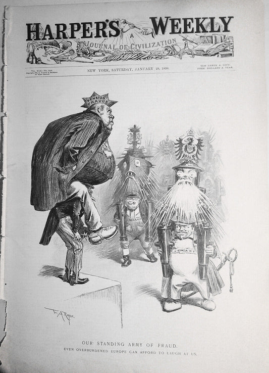 Our standing army of fraud, by W. A. Rogers. Harper's Weekly January 29, 1898