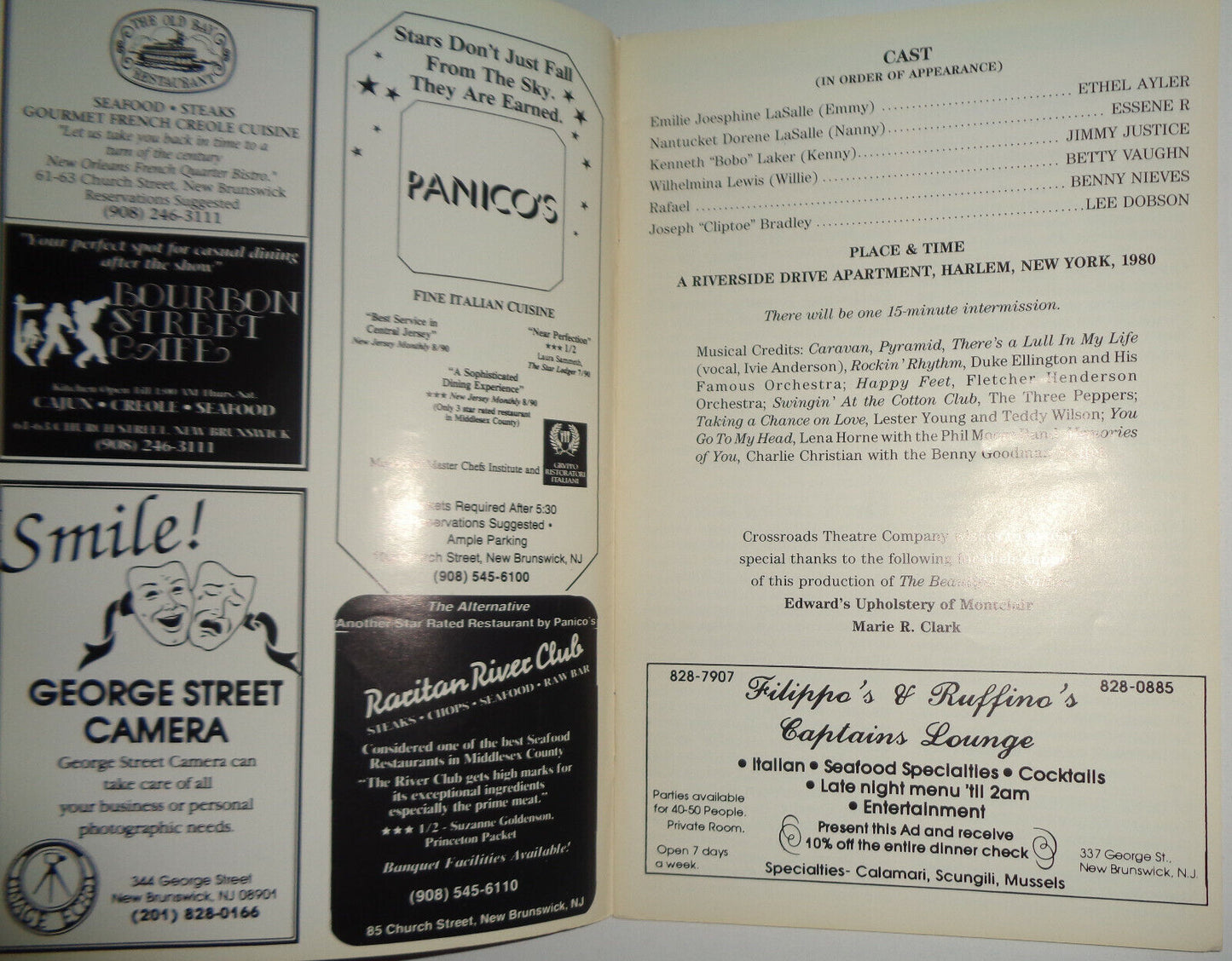 THE BEAUTIFUL La SALLES - PROGRAM - 1990 Crossroads Theatre Co New Brunswick, NJ