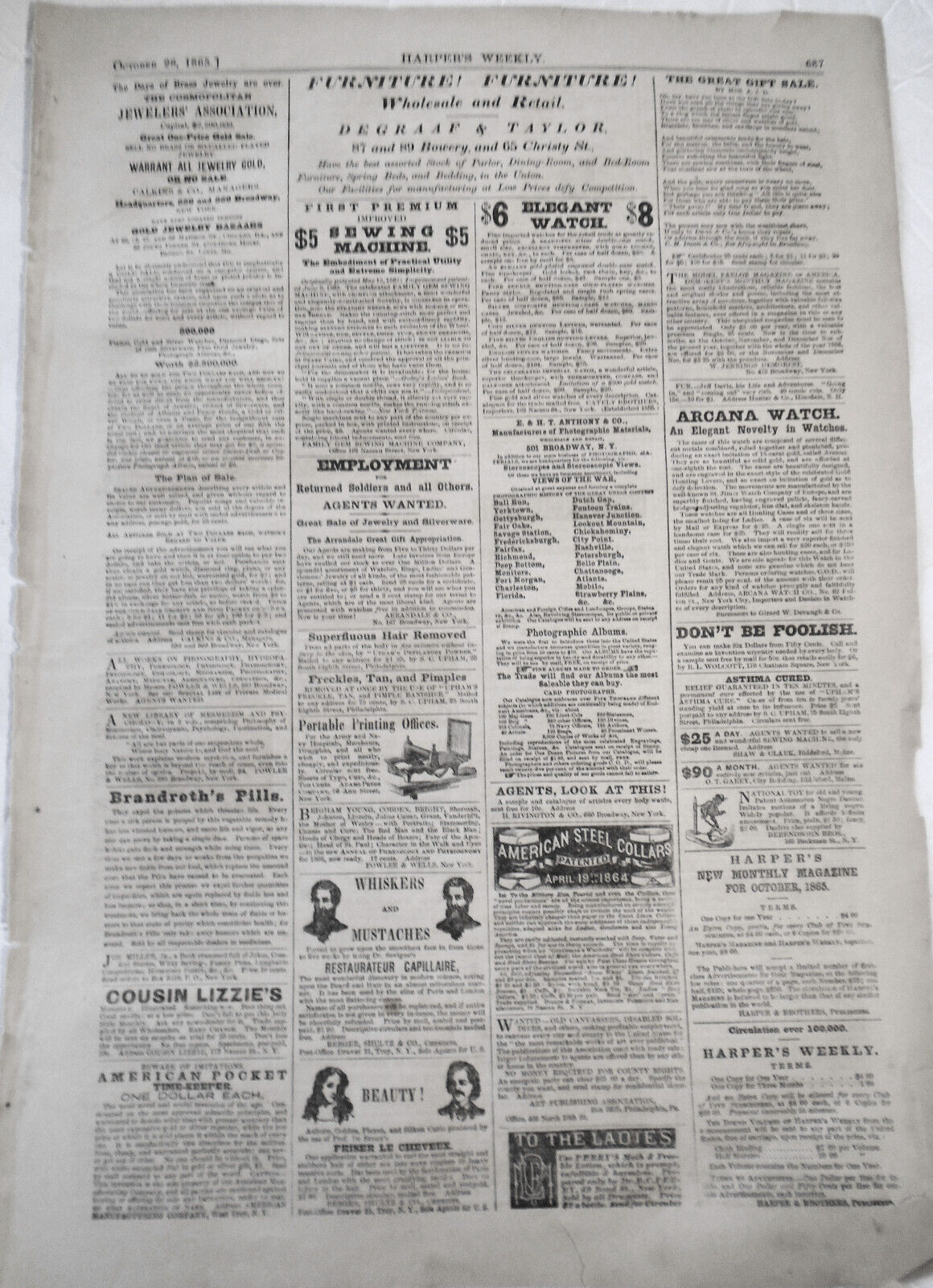 Defacing the Beauties of Nature - Harper's Weekly October 28, 1865. [Cosmetics]