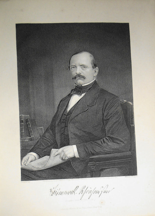 Otto von Bismarck - original portrait engraving - 1876 Duyckinck Int'l Gallerie