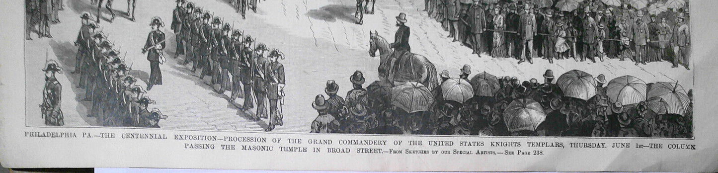 1876 Procession of Knights Templars at Centennial Exposition, in Frank Leslie's