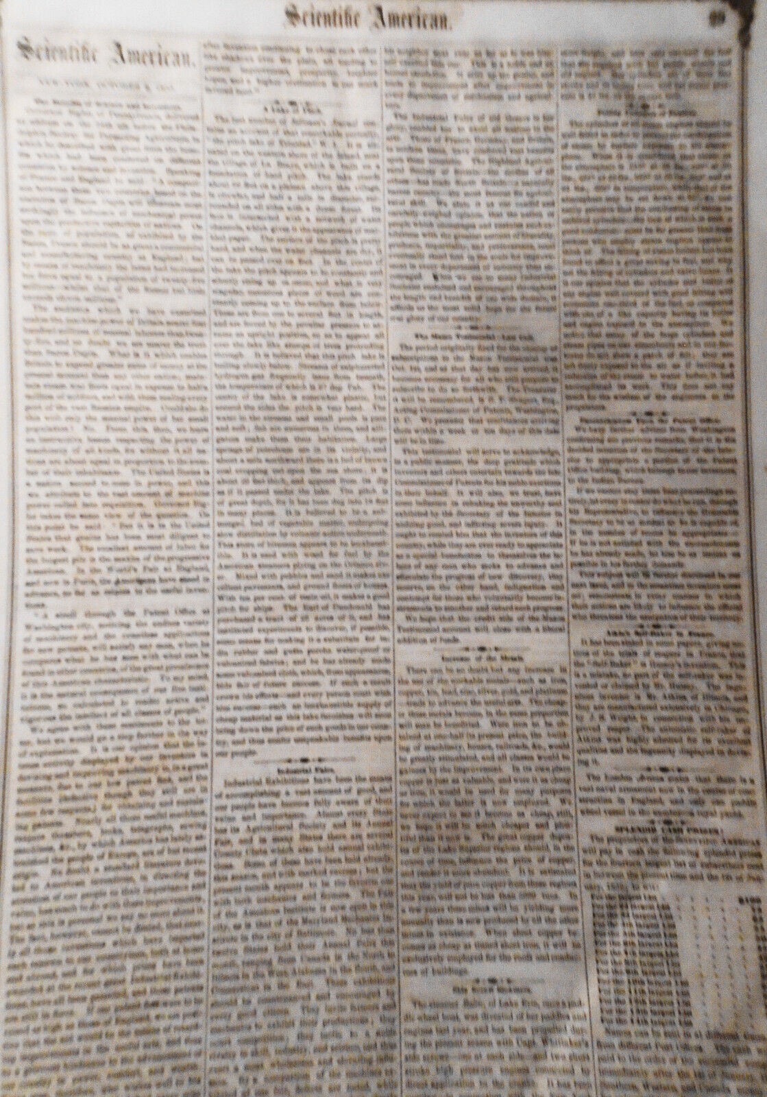 Scientific American, October 6, 1855. Knitting machine; cotton press; alarm bed