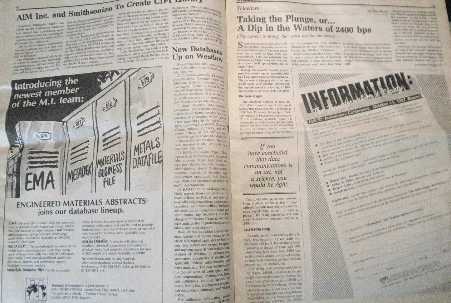 Information Today, July/Aug 1987 - for users of Electronic Information services