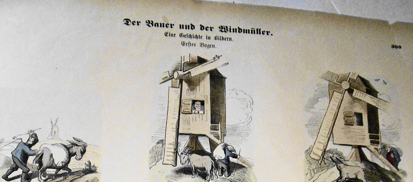 Der Bauer und der Windmüller - Münchener Bilderbogen No.  300 - Wilhelm Busch