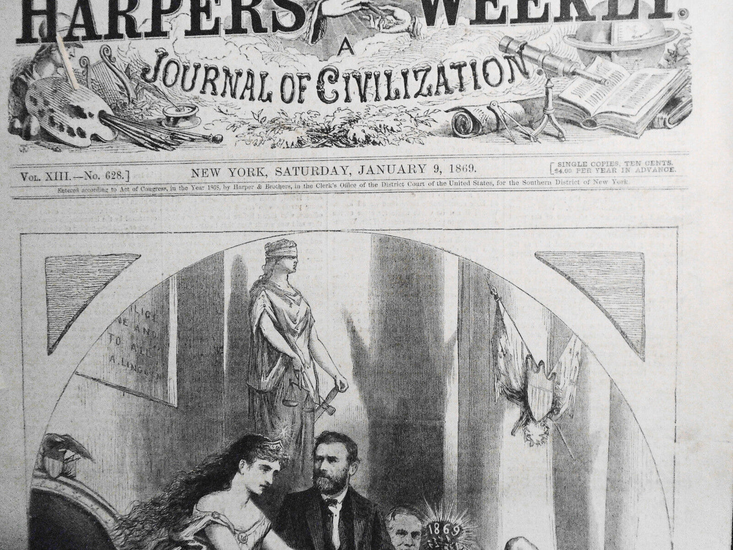 Peace on Earth and good will towards Men, by Thomas Nast - Harper's Weekly 1869