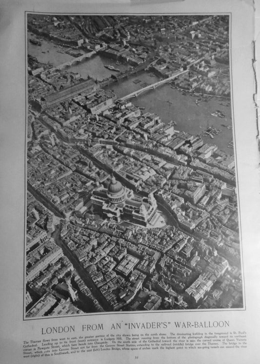 London From an "Invader's" War-Balloon, Harper's Weekly, June 26, 1909. Original