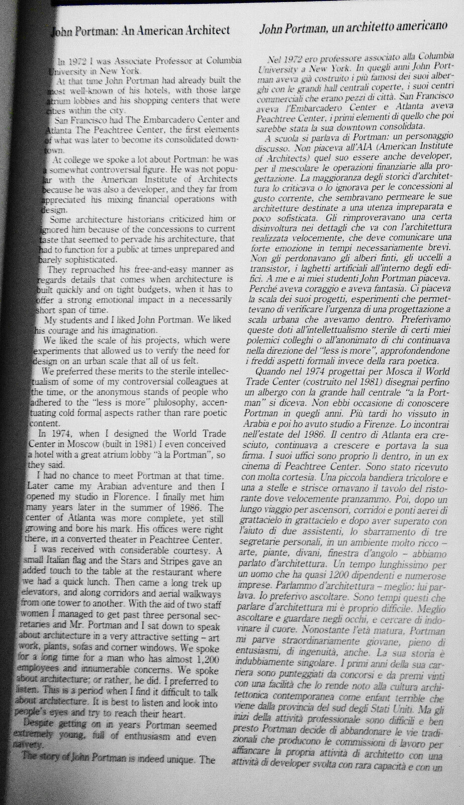 John Portman, by Paolo Riani; Paul Goldberger; John Portman. 1990 Softcover.