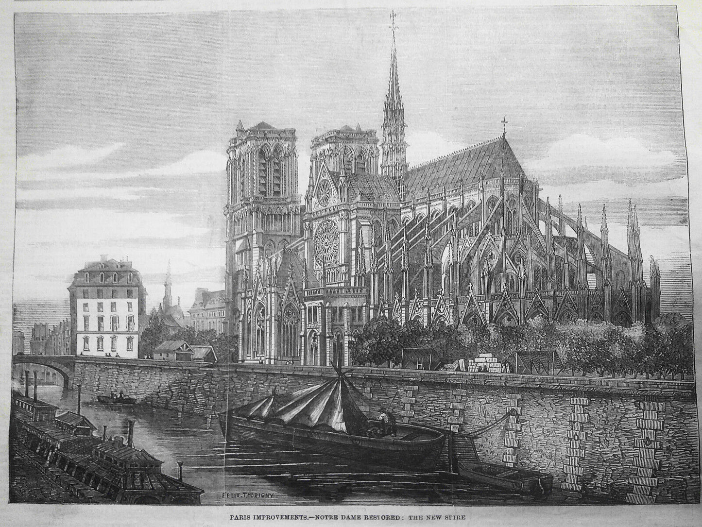 Illustrated London News July 23, 1859. Notre Dame Cathedral Restored. Cattle etc