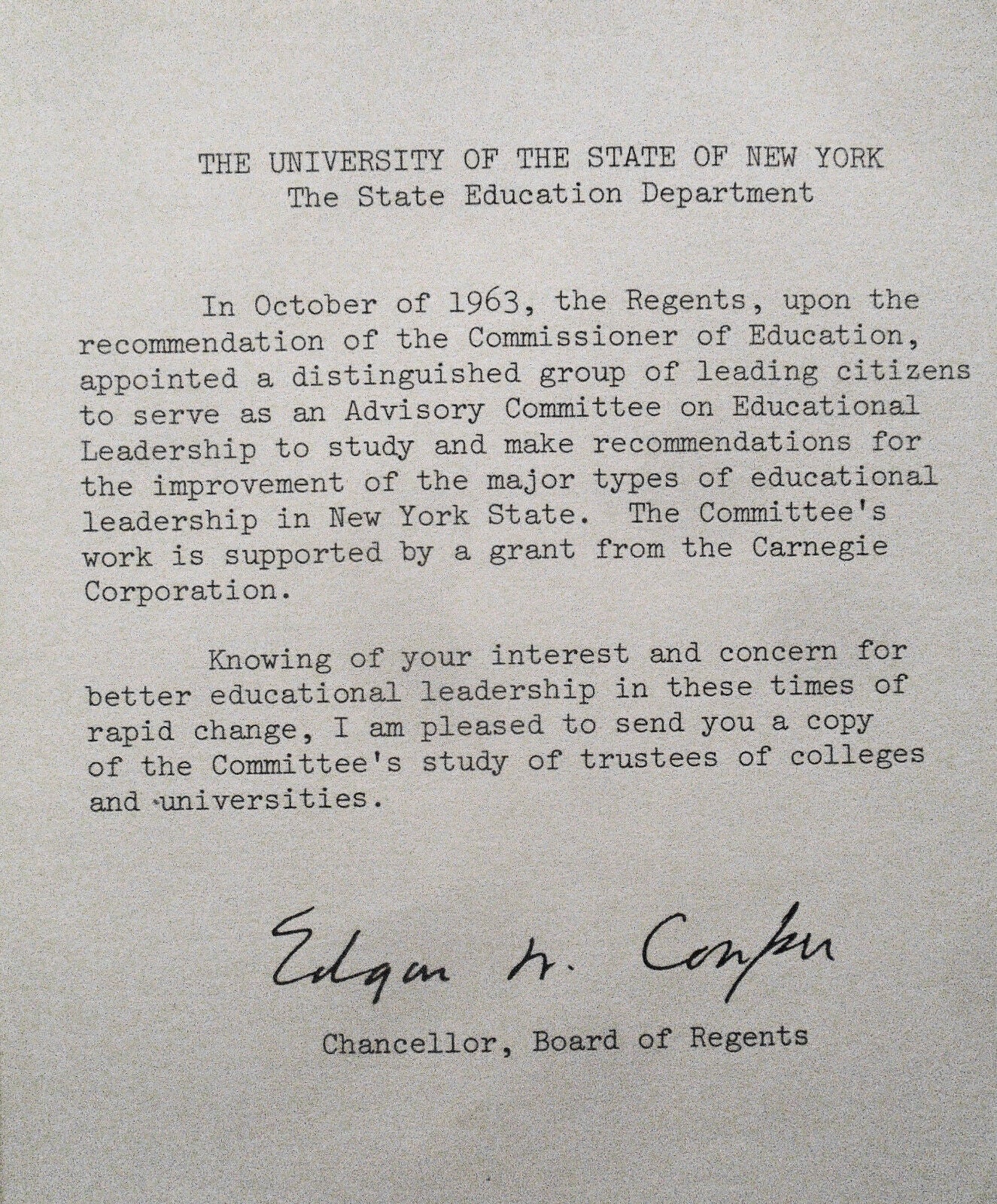 College & University Trustees & Trusteeship - Recommendations... 1966 NY Regents