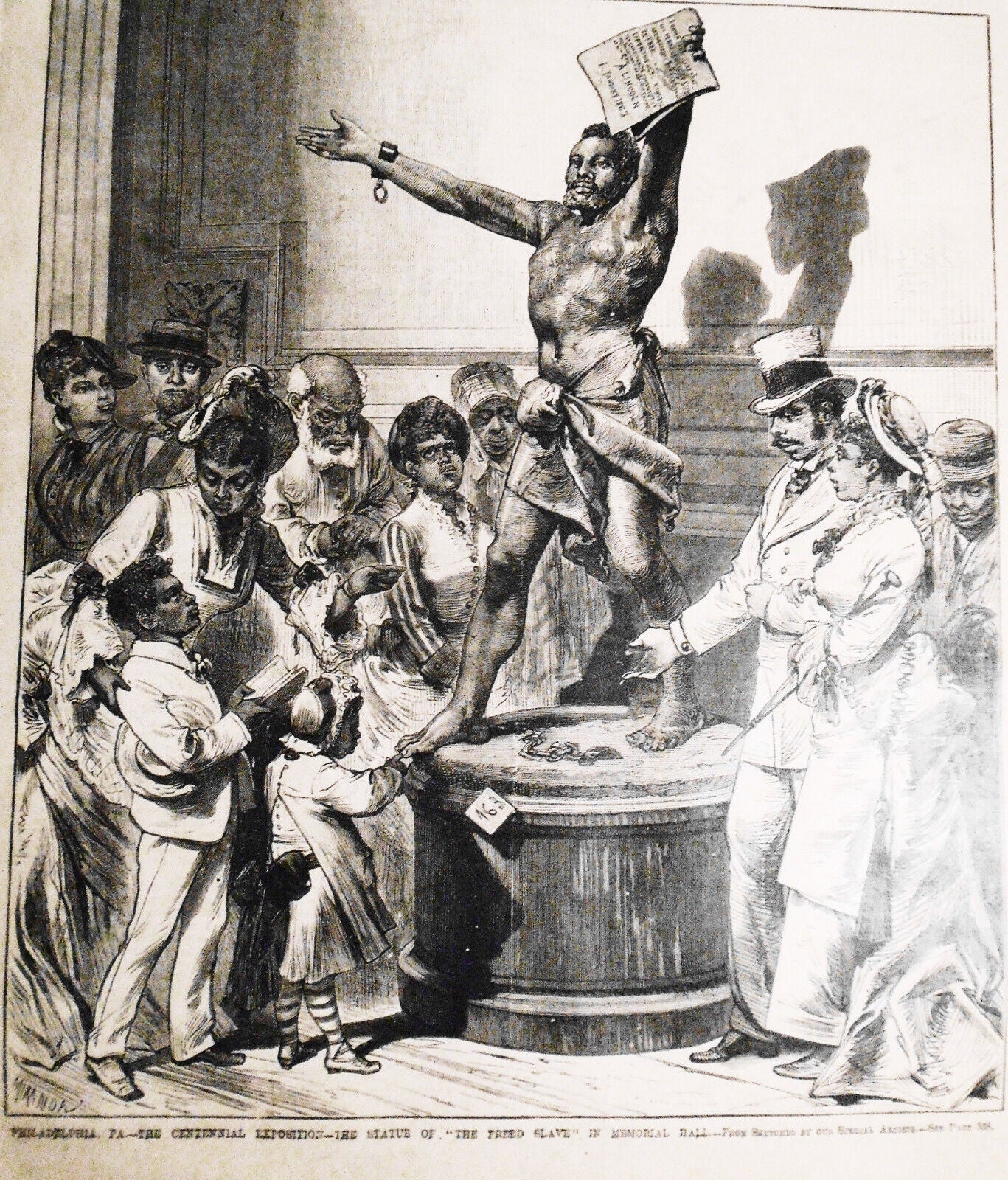 'The Freed Slave' statue at Centennial Exhibition Philadelphia Leslie's 8/5/1876