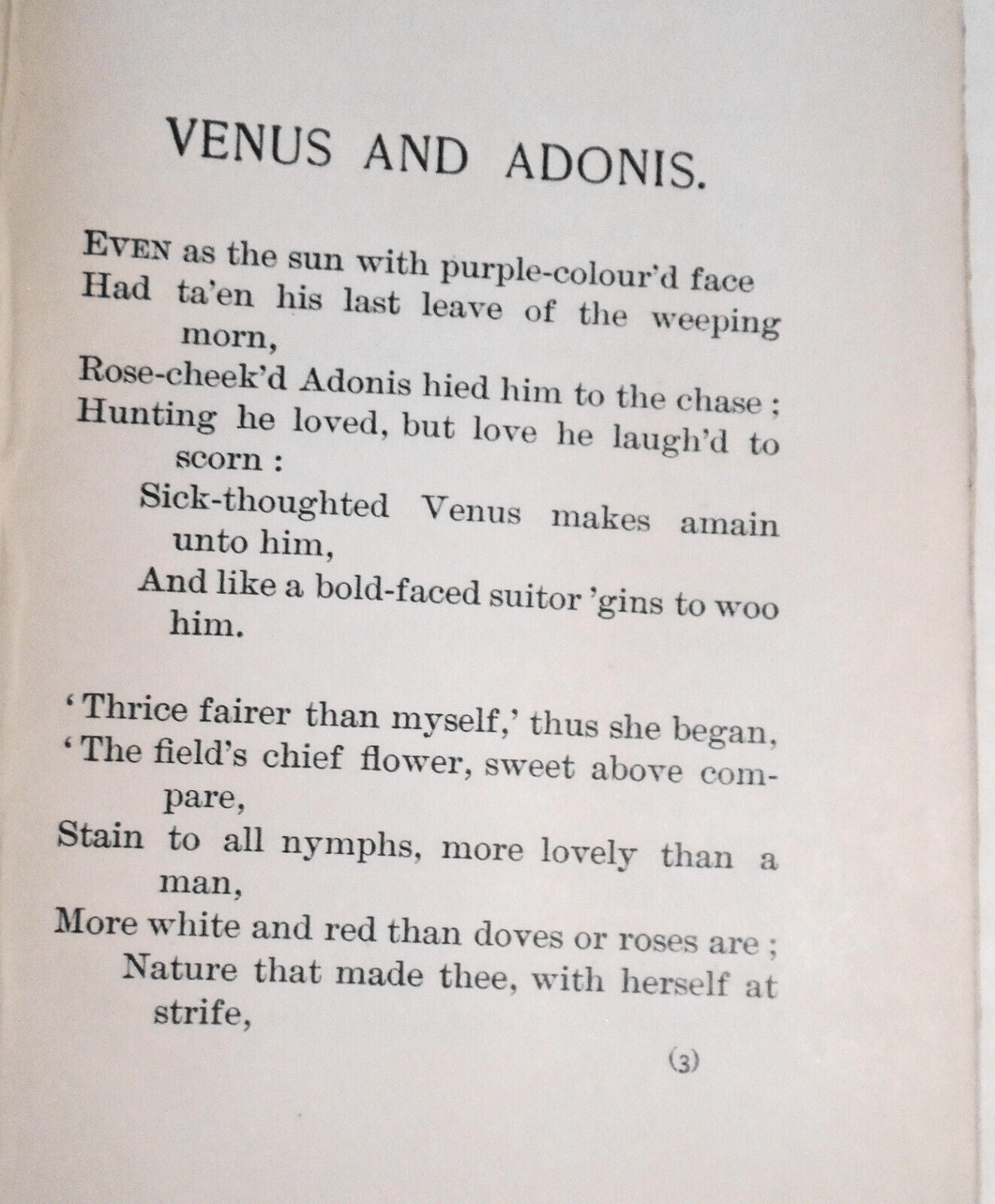 POEMS, by William Shakespeare. 1893 Ariel edition, Putnam's