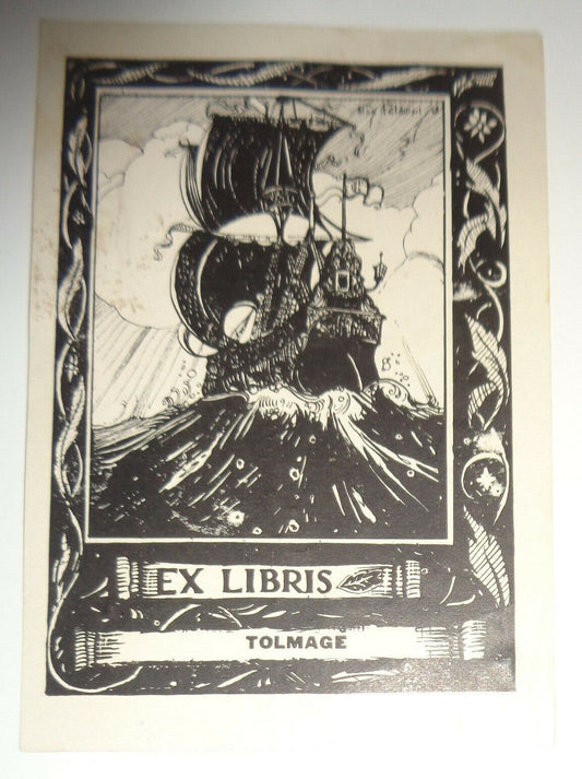 Tolmage Ex Libris Bookplate - 1928