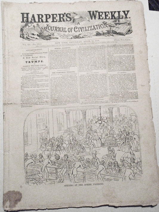 Harper's Weekly, April 16, 1859 - Eruption Of Mauna Loa Volcano; Emilio Dandolo