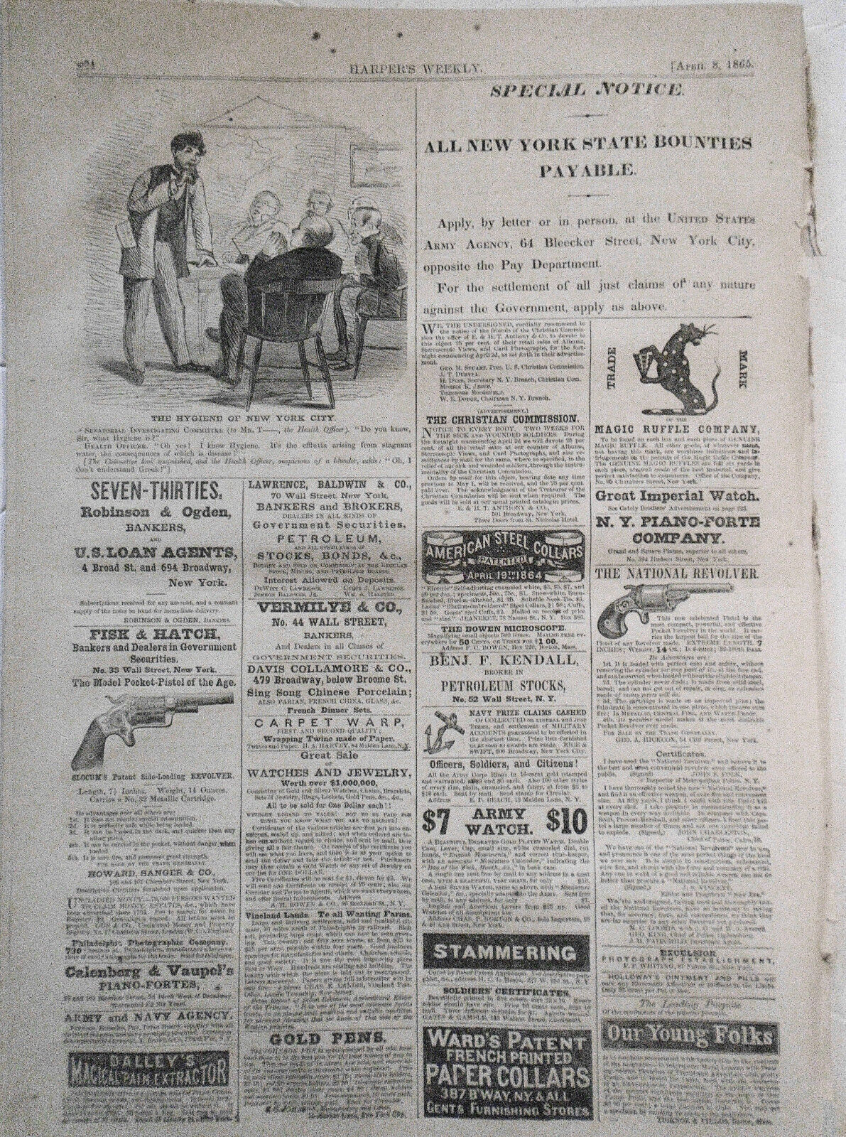 Harper's Weekly April 8, 1865 Original Complete issue. Burning of Columbia, SC..