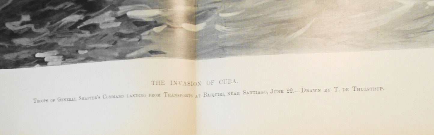 The Invasion of Cuba - Harper's Weekly July 9, 1898 - Original double page print