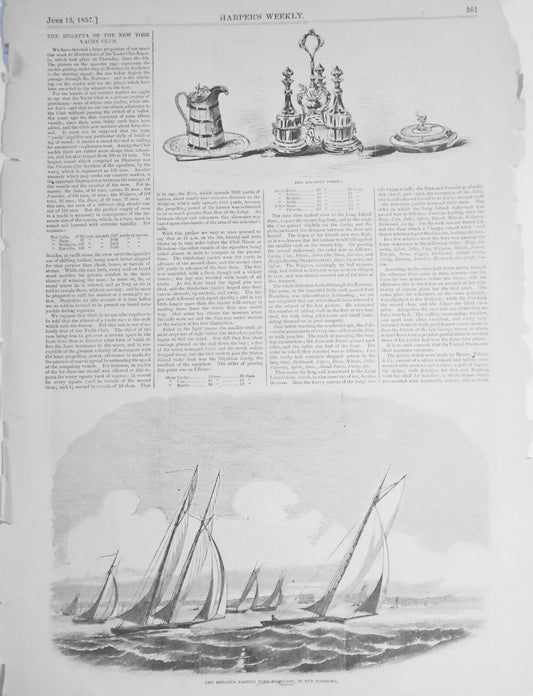 The Regatta Of The New York Yacht Club - June 13, 1857 Harper's Weekly