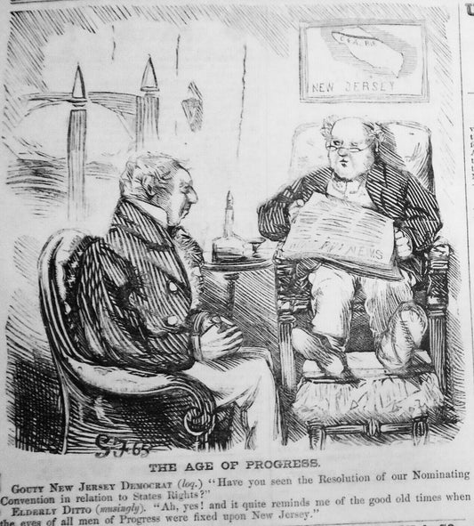 [New Jersey]  "The Age of Progress", original cartoon in Harper's Weekly, 1865