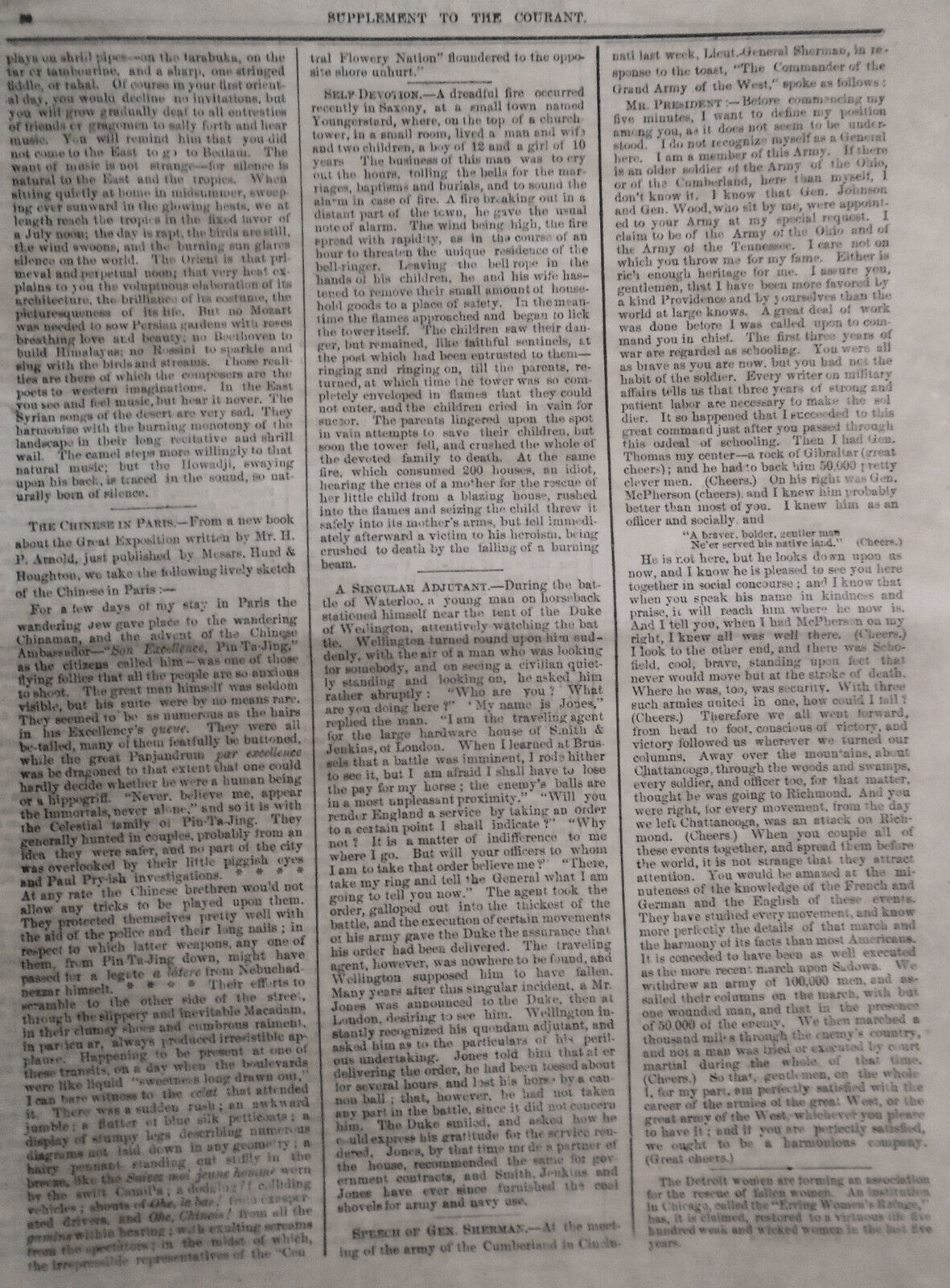 "Ole Bull in America" - Supplement To Connecticut Courant, February 22, 1868