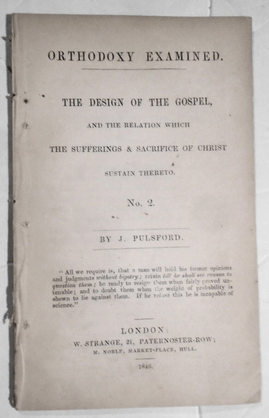 1846 The design of the Gospel... by John Pulsford