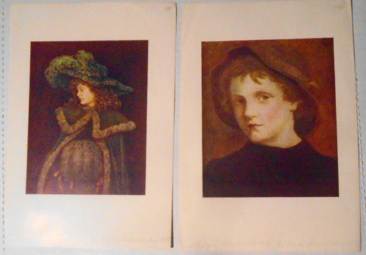 Kate Greenaway - The Peacock Girl & Alfy - 2 antique prints [1905].