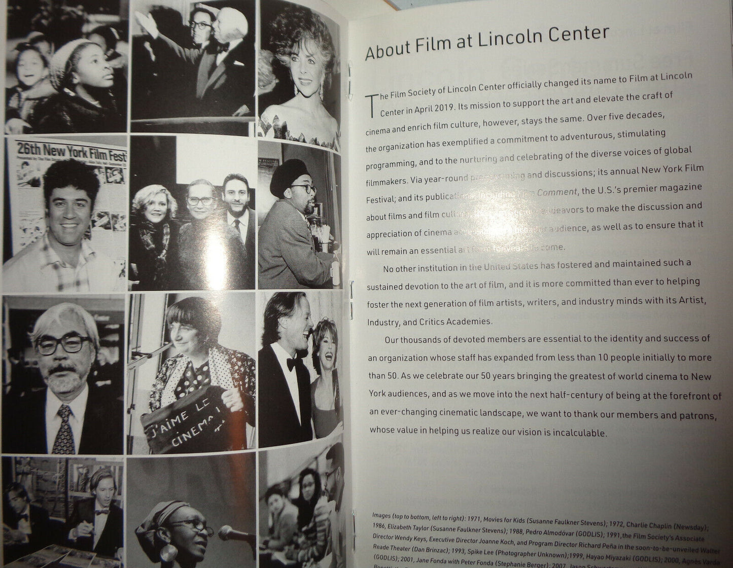 Film At Lincoln Center 50th Anniversary Gala Playbill, April 29, 2019