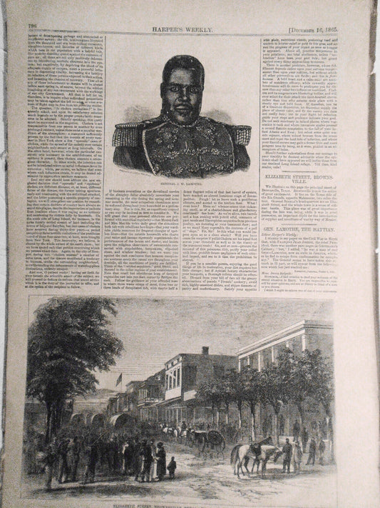 1865 General Lamothe - rebellion in Haiti and Jamaica. Original, Story & Print