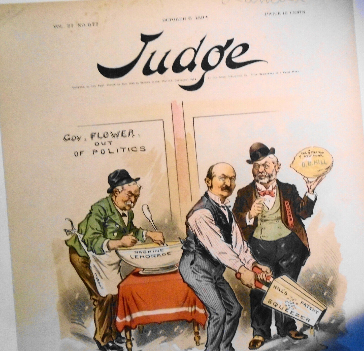 Judge Magazine, October 6, 1894 cover - "Squeezed Dry!".