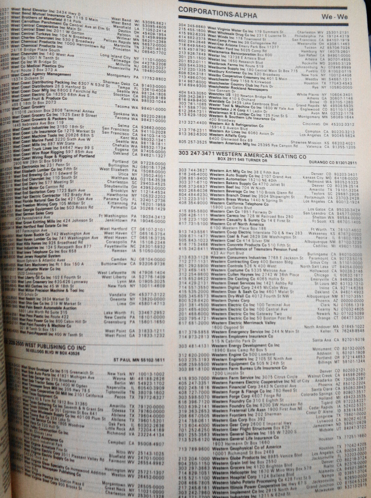 The National directory of addresses and telephone numbers 1986 Edition