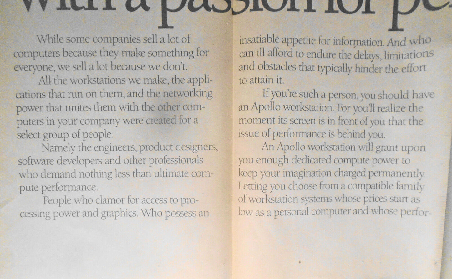 Apollo Computer giant double-page ad in The Wall Street Journal, April 19, 1988.