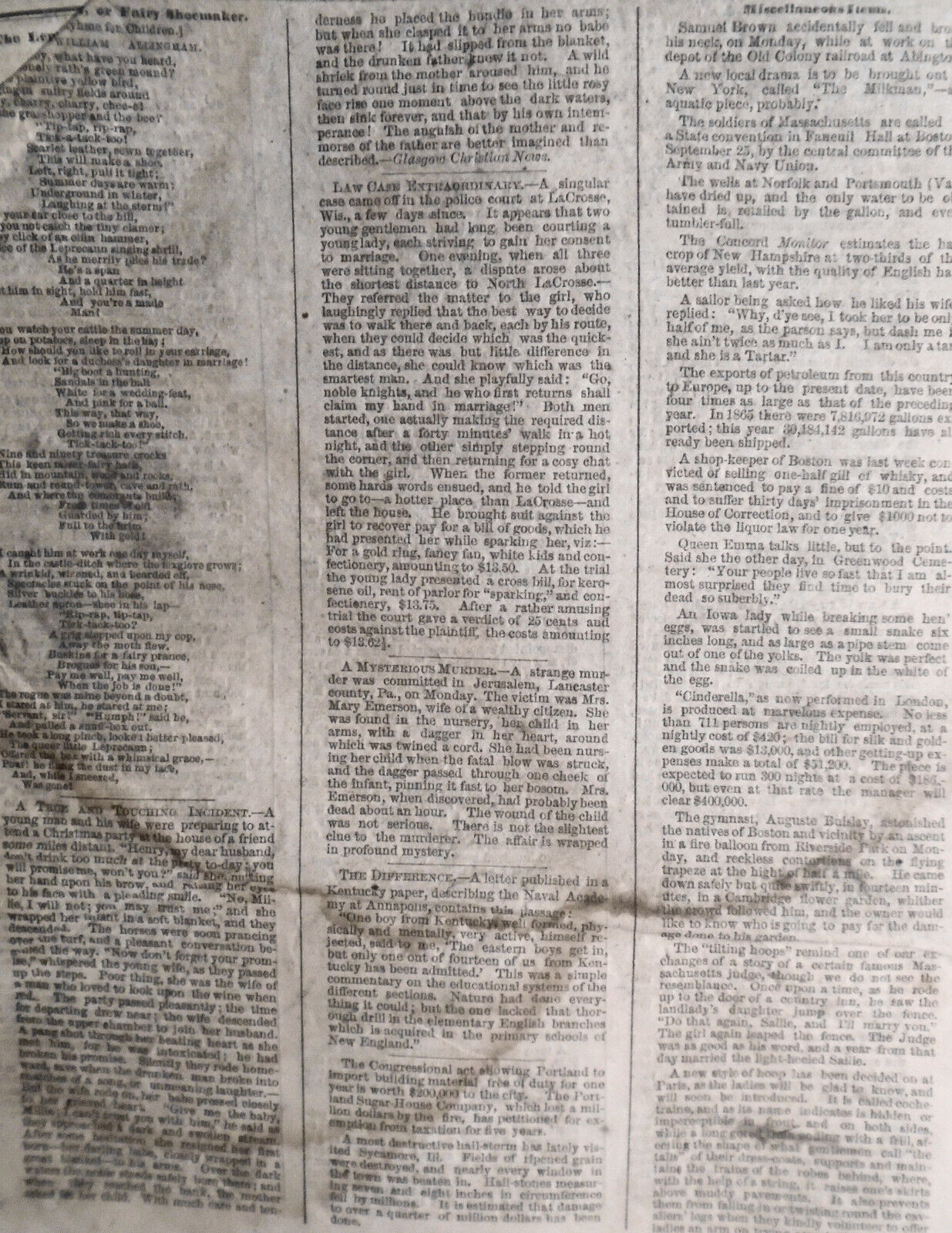 [Slavery] Supplement To The Connecticut Courant, August 25, 1866