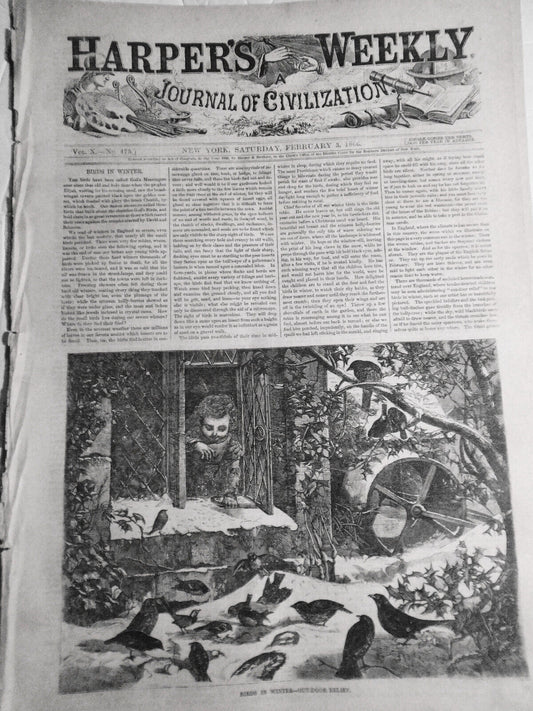 Harper's Weekly February 3, 1866. Louisiana Map; Iron-Clad Navy; The Lost Found.
