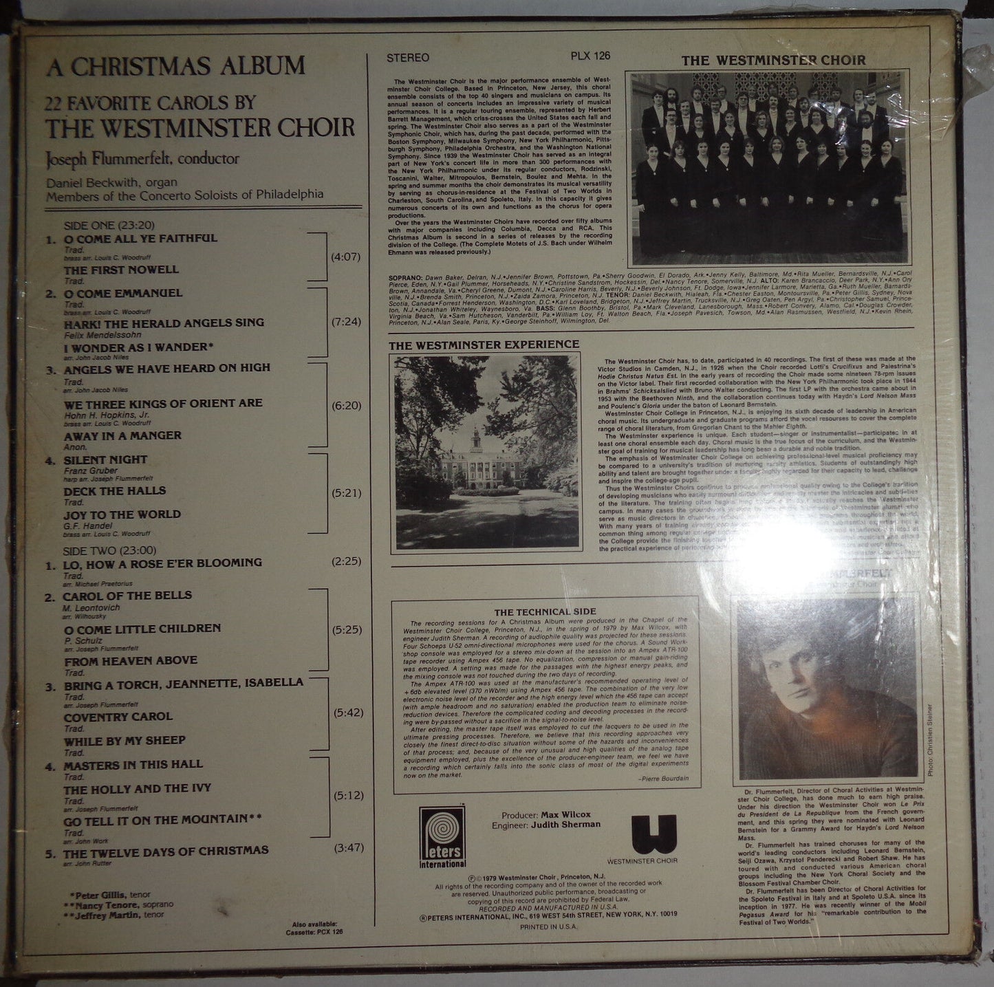 A CHRISTMAS ALBUM - vinyl lp. 22 FAVORITE CAROLS BY THE WESTMINSTER CHOIR