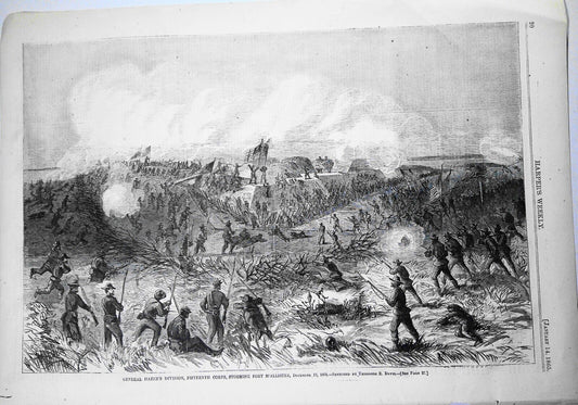 Gen. Hazen's division 15th corps storming Fort McAllister. Harper's Weekly  1865