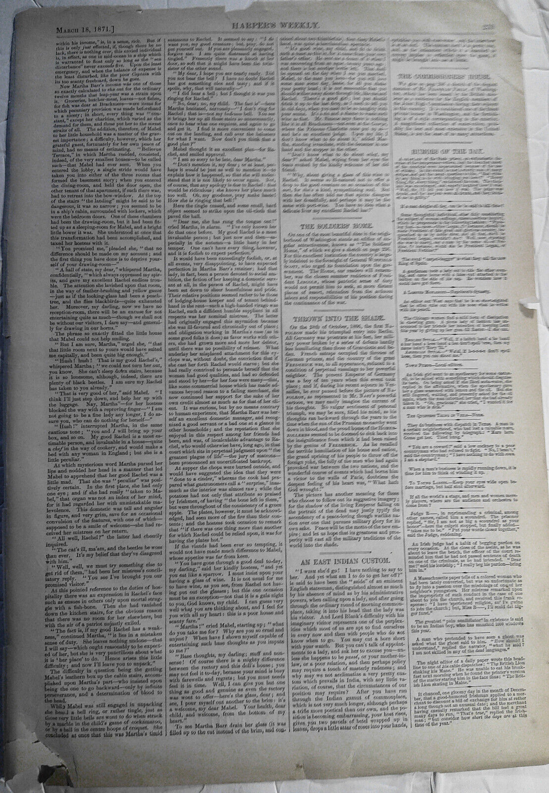 Thrown Completely into the Shade by Thomas Nast - Harper's Weekly March 18, 1871