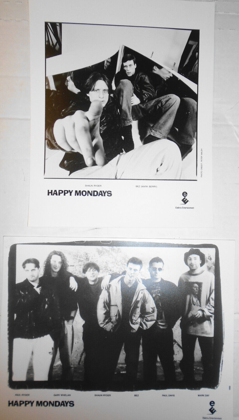 Happy Mondays - 2 Press photos lot. 1988-90. British rock group.