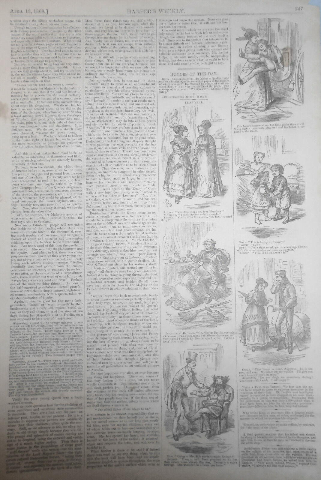Ladies' Gallery Of The Senate During The Impeachment - April 18, 1868 Harper's