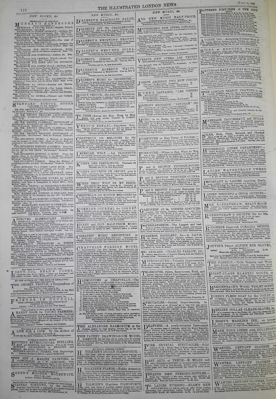 Illustrated London News, July 30, 1859. Railway Map of Lower Egypt;  Mantua; etc