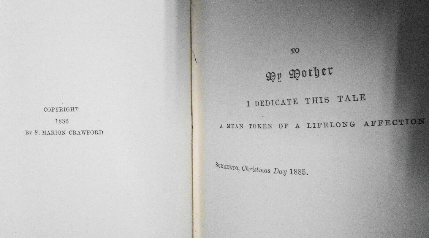 1886  F. Marion Crawford A Tale Of A Lonely Parish. Two Vol. Set - First Edition