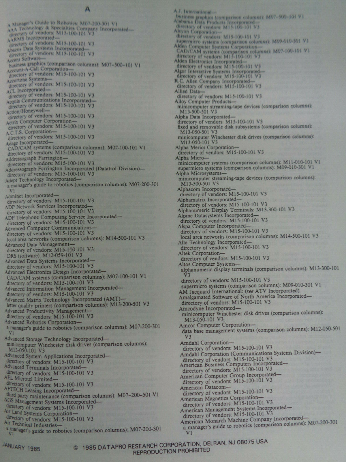 Datapro reports on minicomputers. 1985 by Datapro Research Corporation. Fine