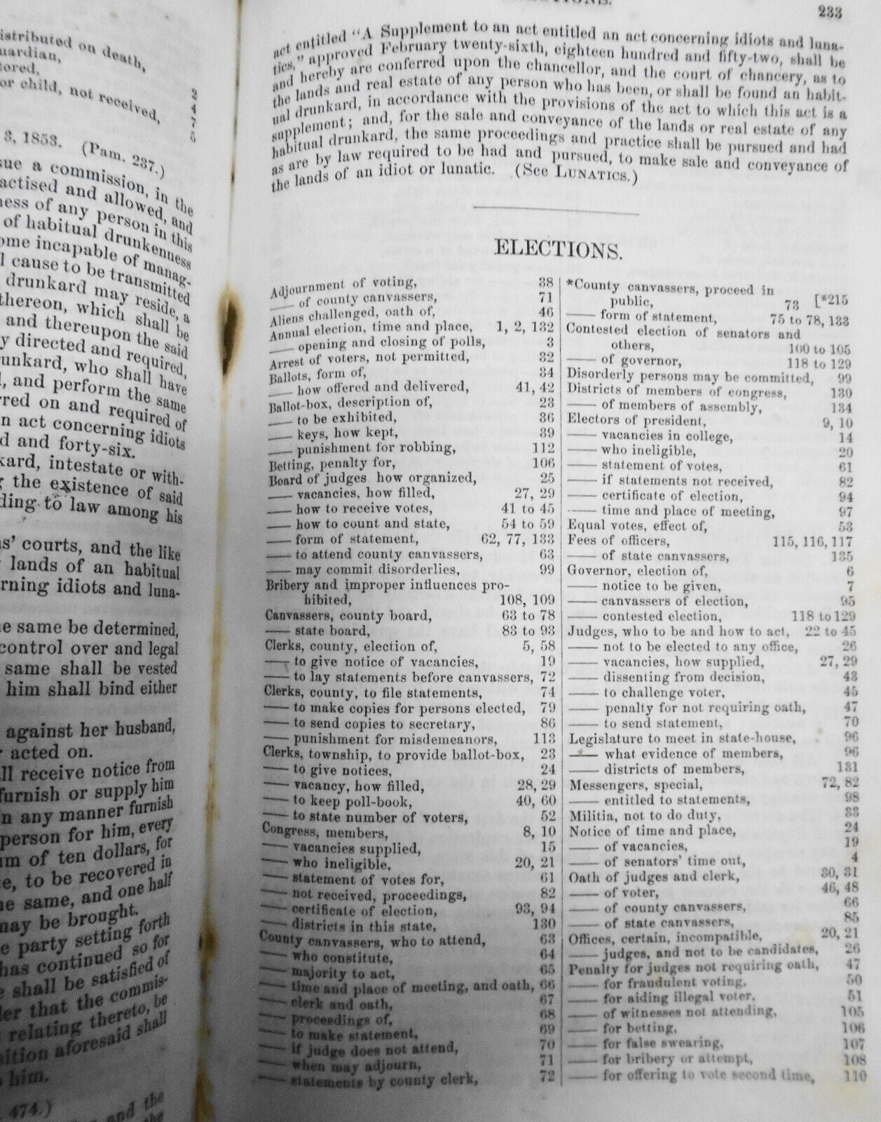 1861 A digest of the laws of New Jersey, by Lucius Q. C. Elmer, John T. Nixon