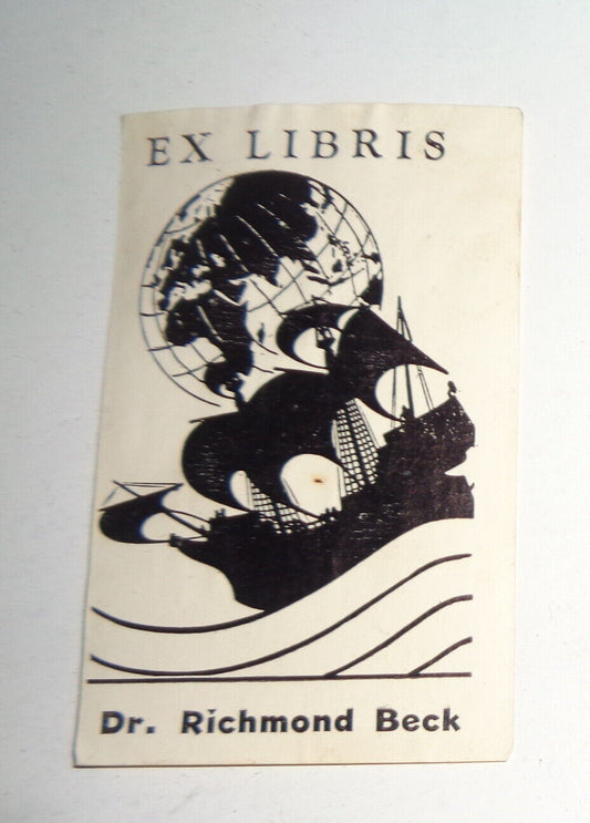 Dr. Richmond Beck - Ex Libris Bookplate - 1930's
