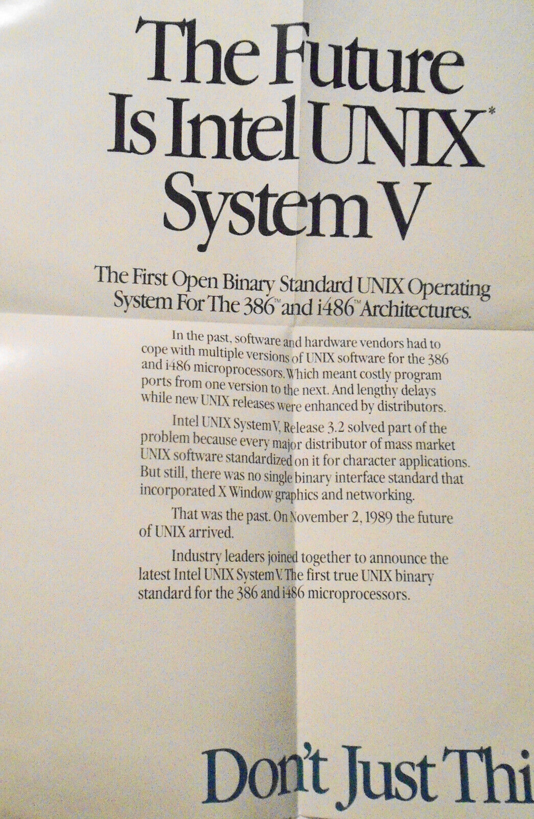 1989 Intel UNIX System V brochure: Michael Dell et al comments