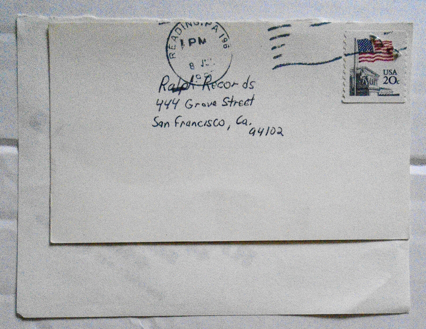 Hardy Fox SIGNED note, 1980s - Residents band co-founder. "The Godfather Of Odd"