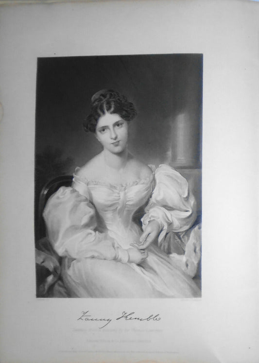 Fanny Kemble - steel engraving - 1873 - Duyckinck Portrait Gallery