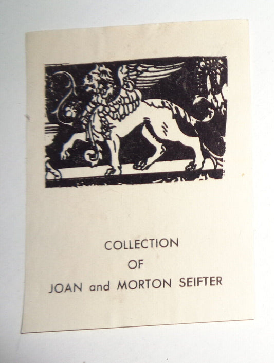 Collection of Joan and Morton Seifter Ex-Libris Bookplate
