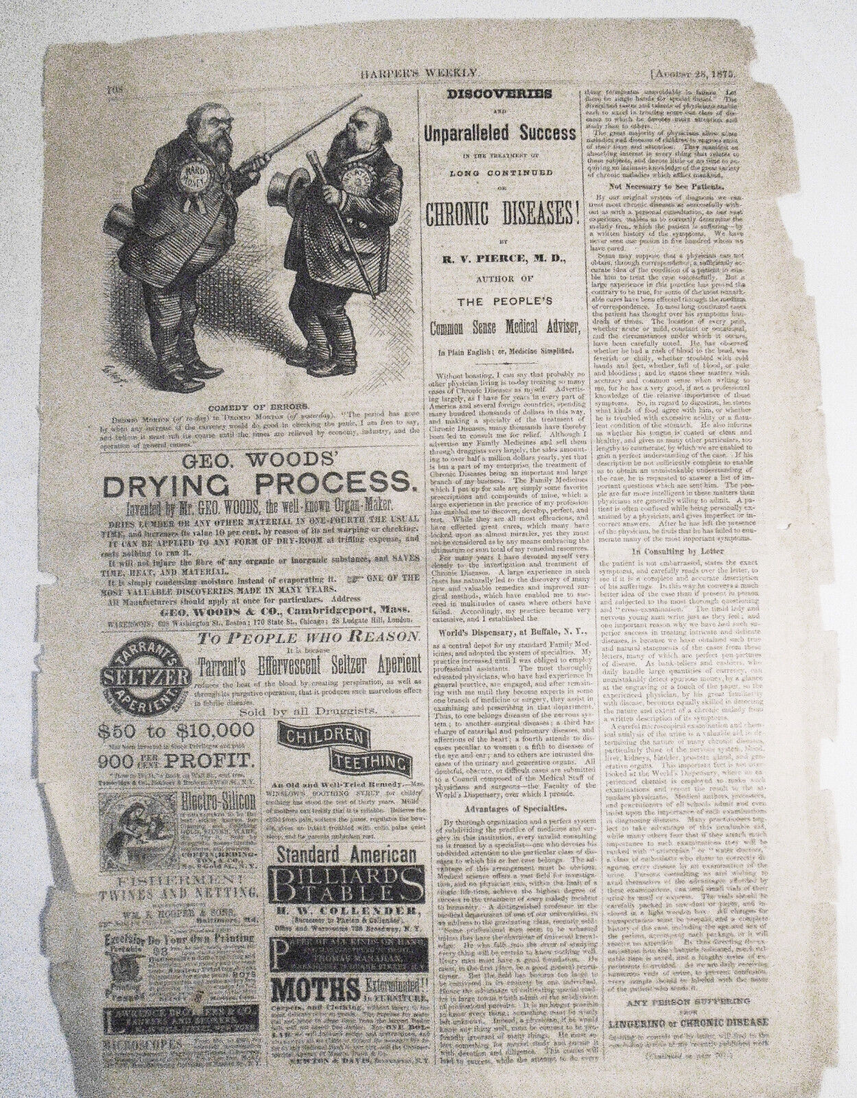 "Comedy of errors" cartoon by Thomas Nast, in Harper's Weekly August 28, 1875