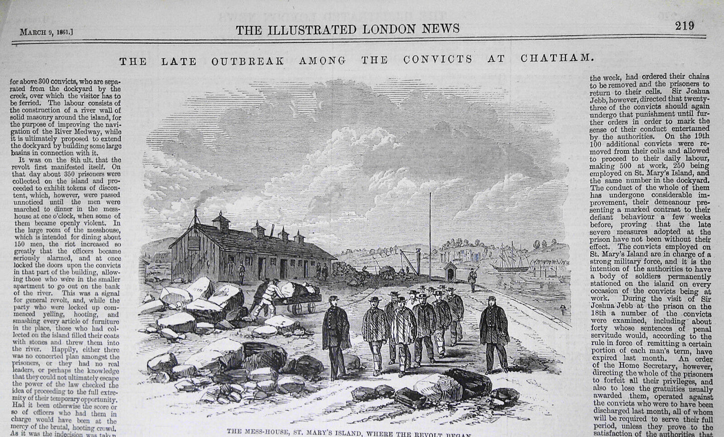 The Late Outbreak Among the Convicts at Chatham - Illustrated London News, 1861